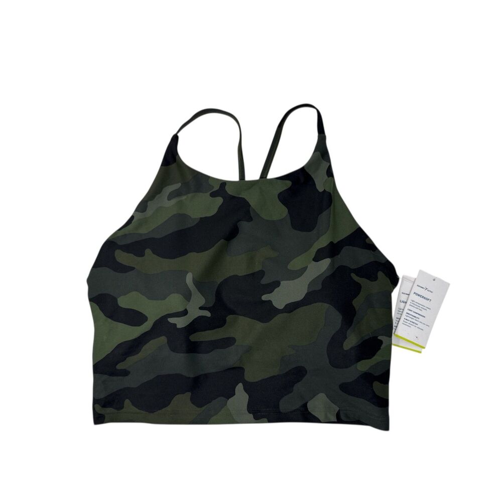 Tank Sports Bra Large Green Camo Old Navy womens athletic work out top NEW